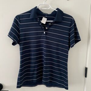 Nike Navy Blue Striped Button Down Shirt